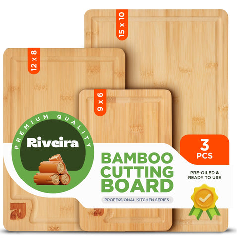 Tabla Riveira de bambú pequeña para frutas, ideal para picar rápido.