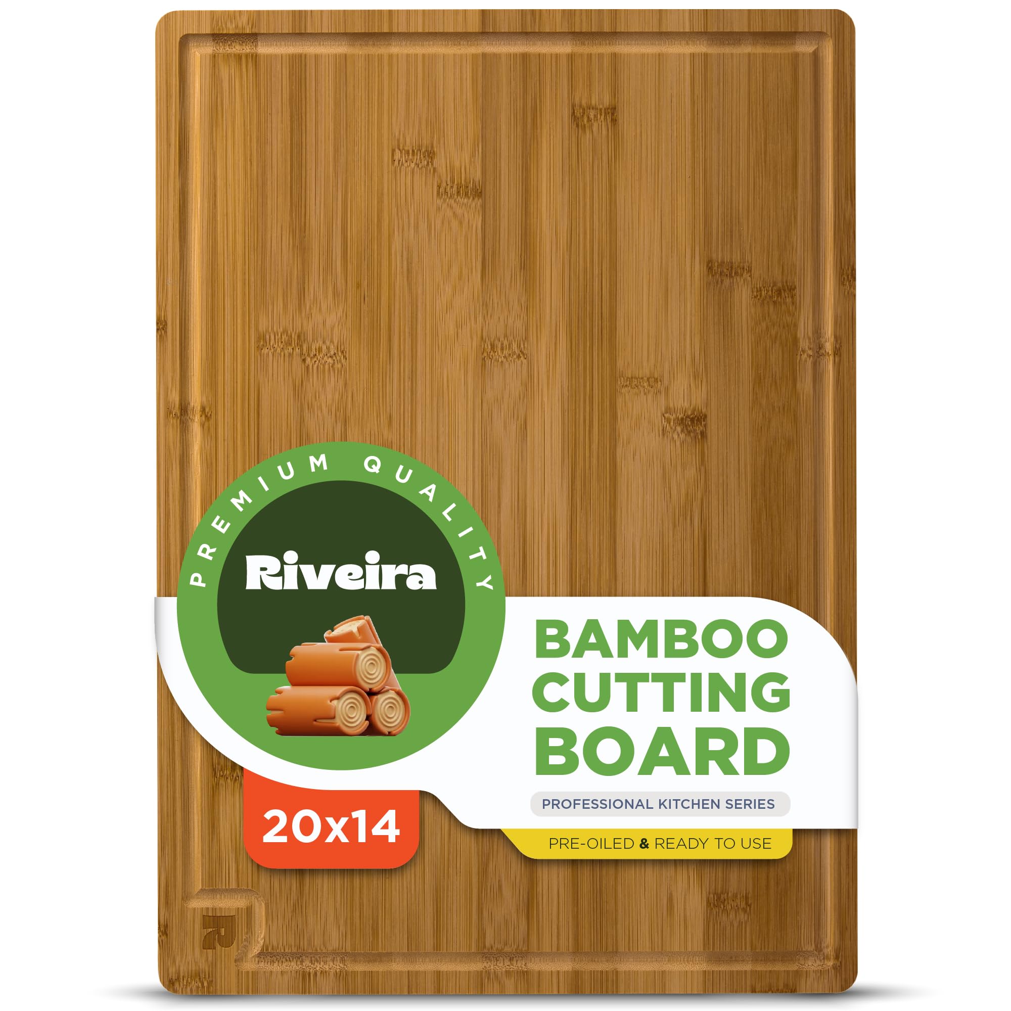 Riveira tabla de corte de bambú 20x14 para picar con precisión