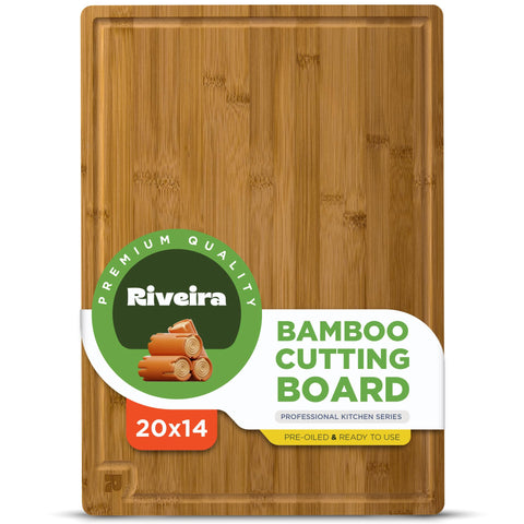 Riveira tabla de corte de bambú 20x14 para picar con precisión