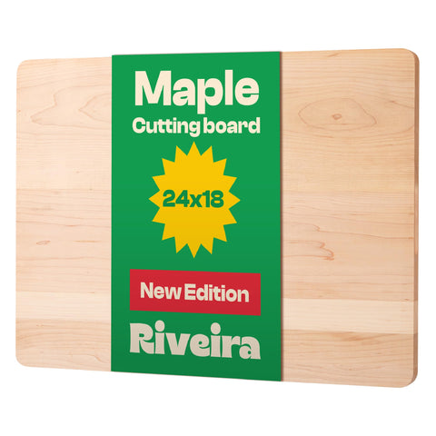 Riveira tabla de arce 24x18: superficie estable para cortar con precisión.