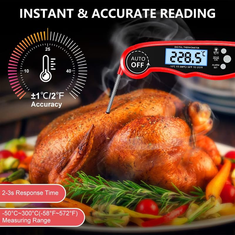 RIWUSI lectura instantánea en segundos para carnes jugosas.
