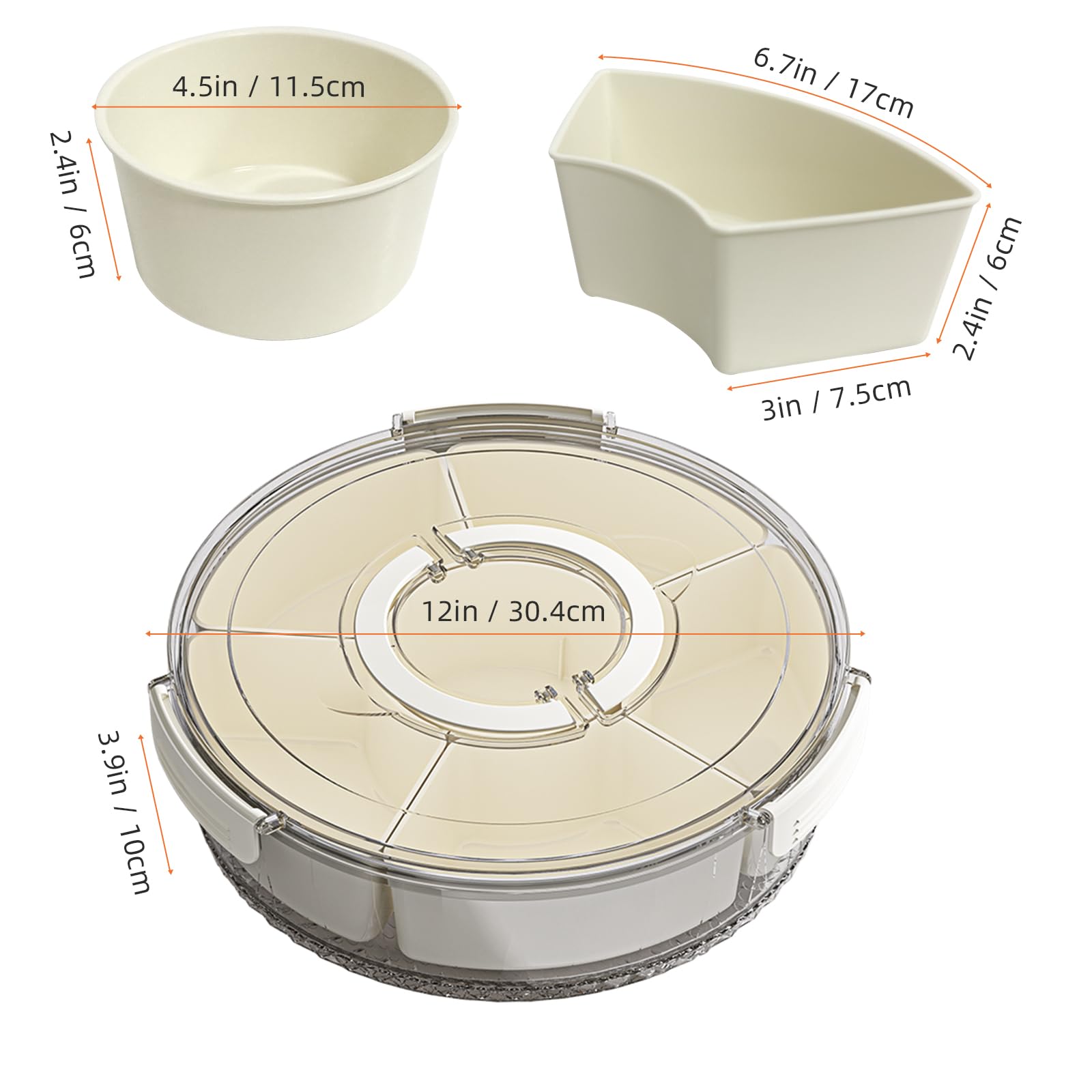 Contenedor compacto de snacks con tapa de riyeloi