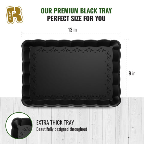 Bandejas desechables negras de R-KAY, solución rápida para fiestas.