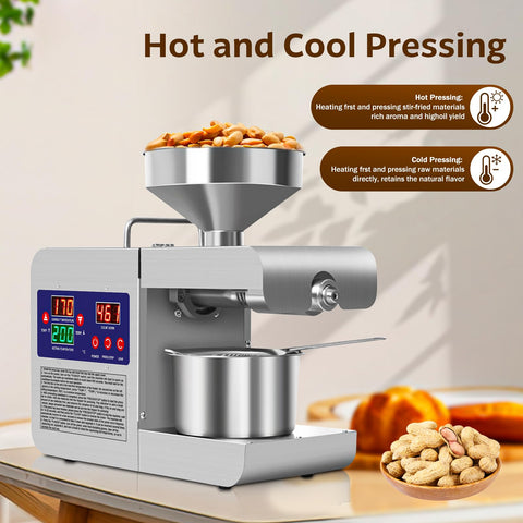 Rkazes prensa aceite modos caliente y frío, control de sabor
