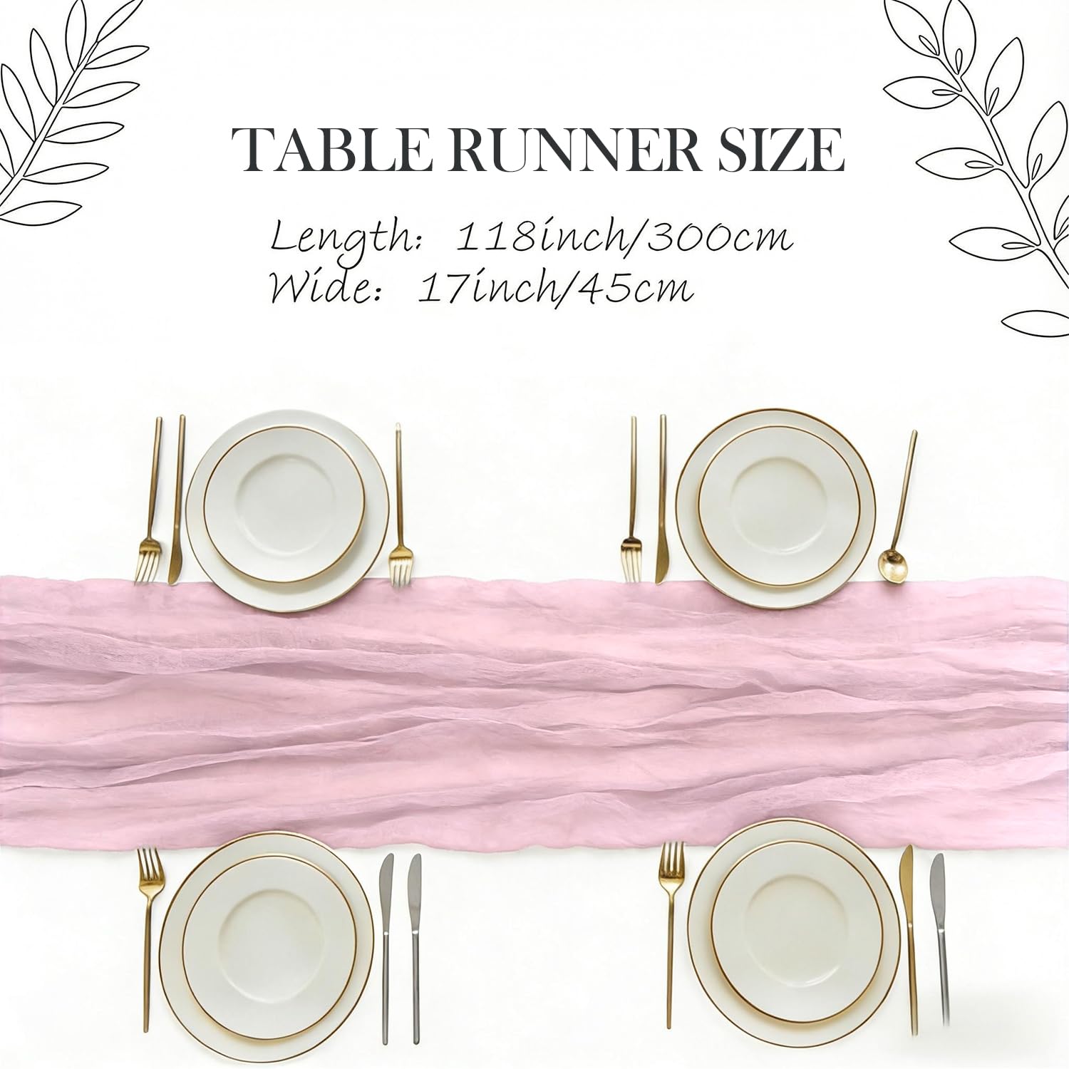 RLGIISE camino de gasa rosa, ideal para decoraciones románticas en mesas de celebración.