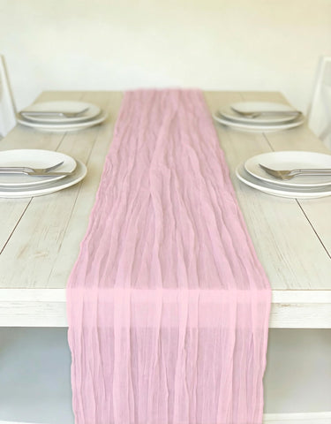 RLGIISE camino de gasa rosa, ideal para crear un toque romántico sin esfuerzo.