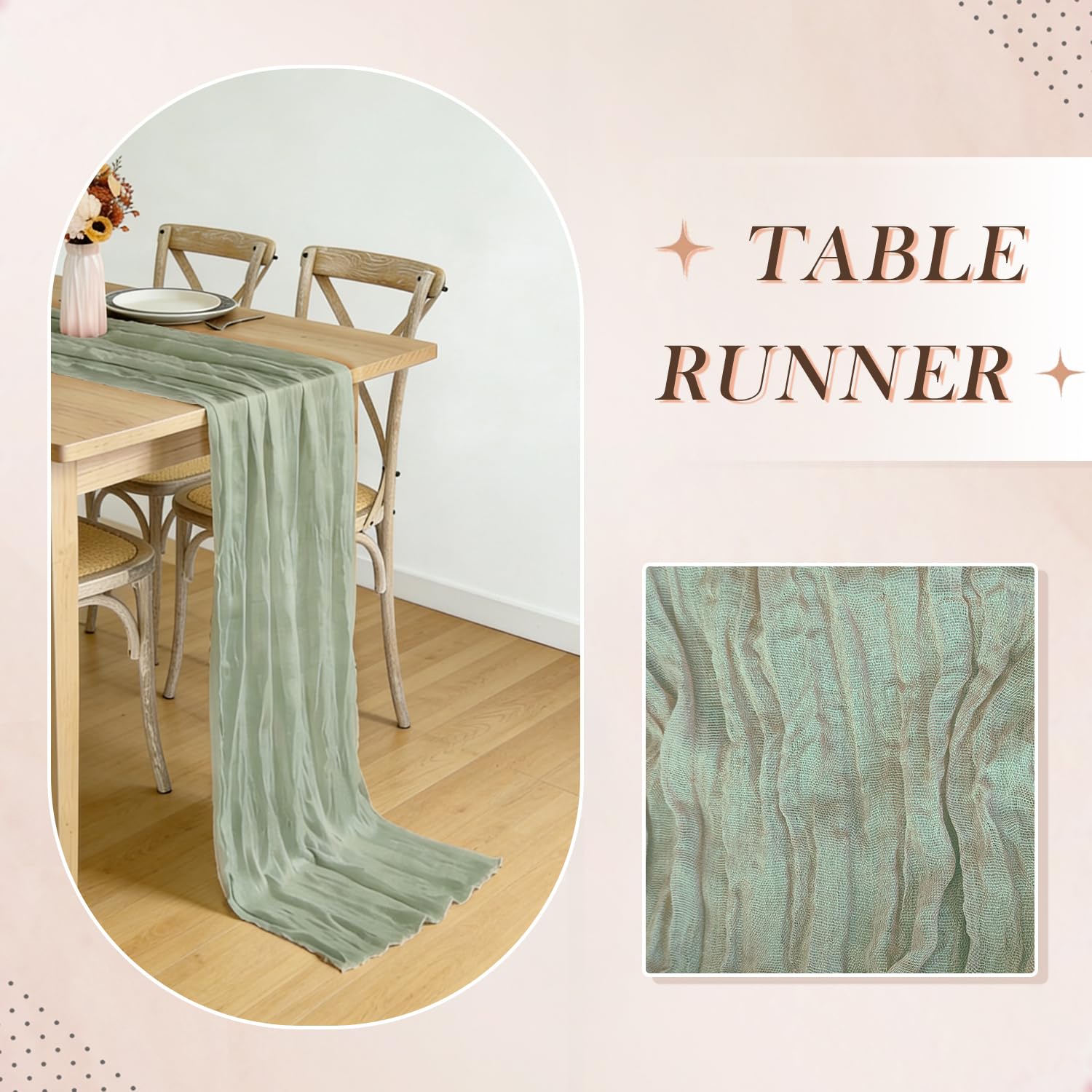 RLGIISE: diseño vintage bohemio en camino de mesa para ambiente romántico.