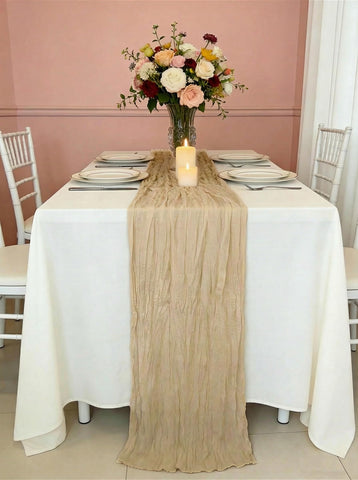 RLGIISE mantel gasa beige 120x17 para mesas rectangulares.