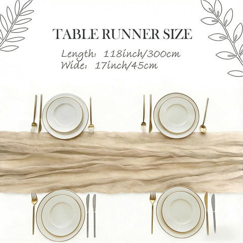 RLGIISE mantel gasa beige para bodas, añade ligereza elegante.