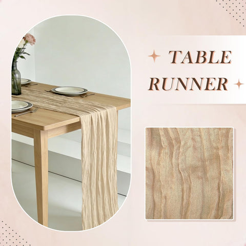 RLGIISE mantel gasa beige para eventos, estilo moderno y bohemio.