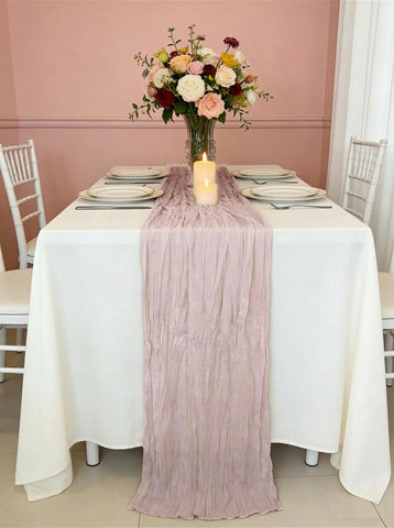 RLGIISE mantel de gasa rosa empolvado para bodas y mesas elegantes.