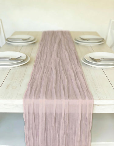 RLGIISE mantel de gasa rosa, acabado translúcido para eventos bohemios.