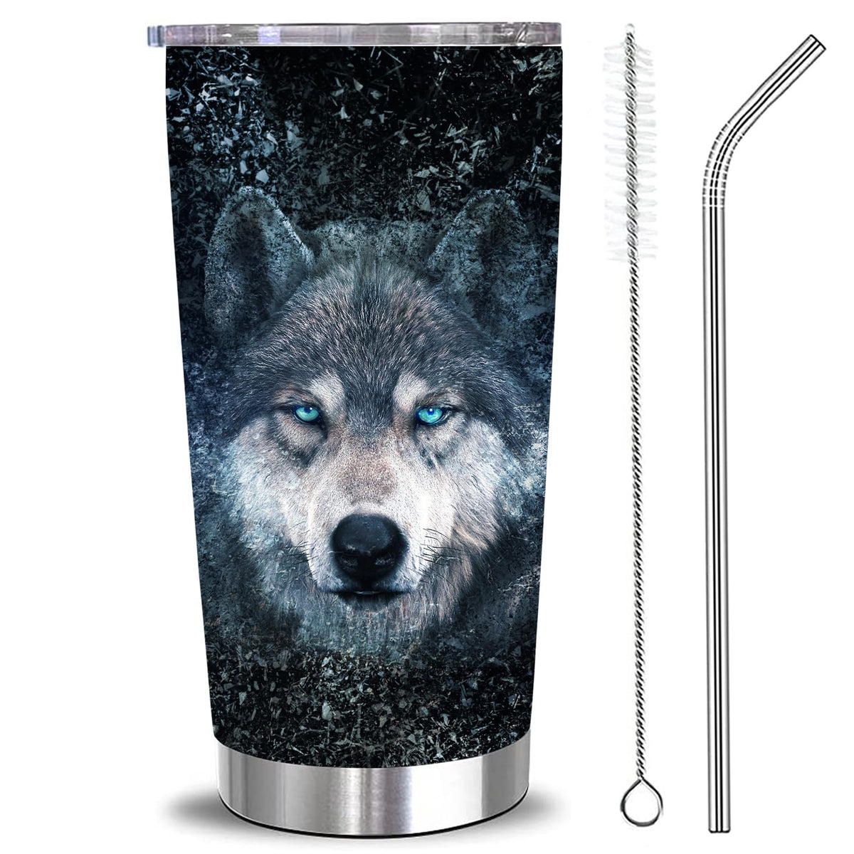 RNFENQS taza termica lobo, ideal para llevar bebidas calientes o frías todo el día