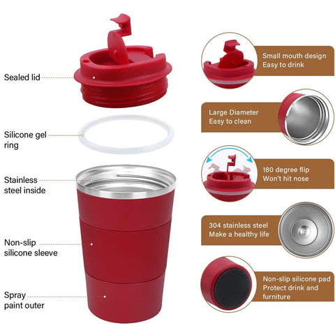 RNGODO acero inoxidable 304 y doble pared para bebidas calientes o frías