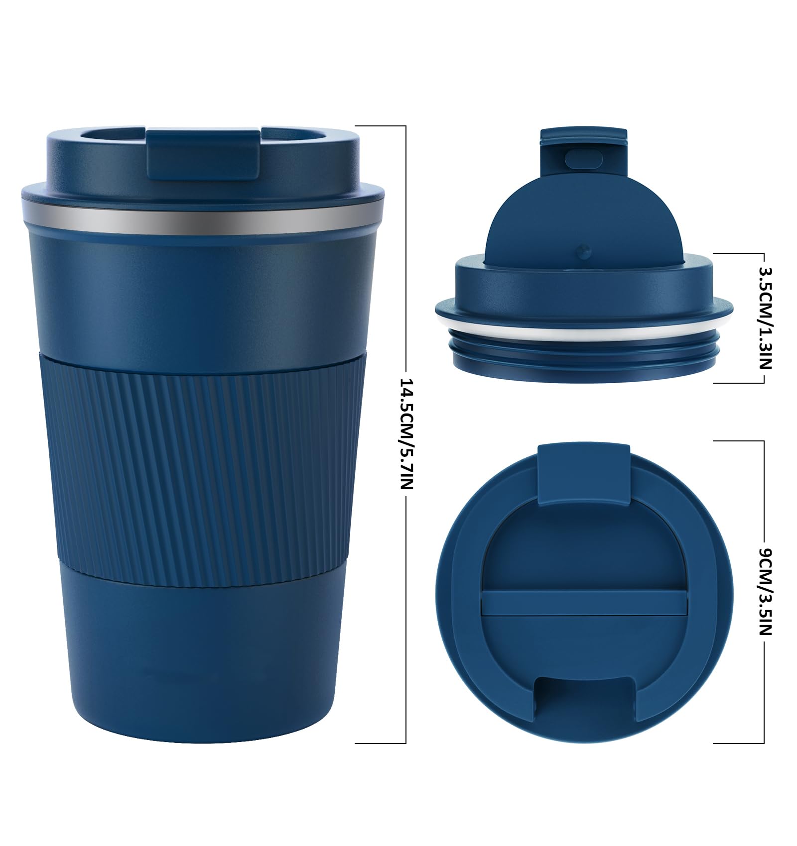 RNGODO Taza 12oz con agarre de silicona para sostenerla con comodidad