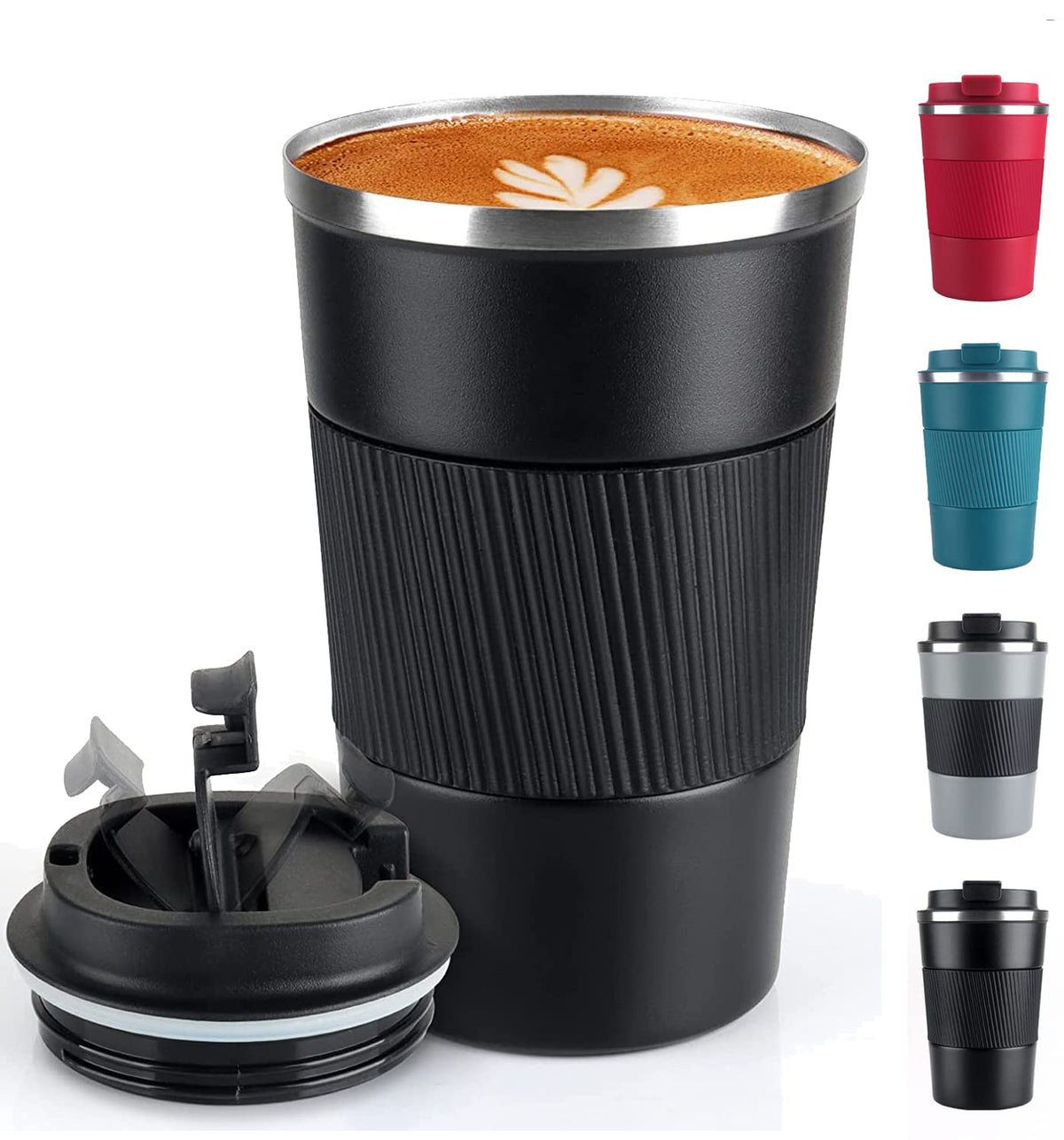 RNGODO Taza de viaje 12oz aislada, ideal para mantener caliente o fría durante el día.