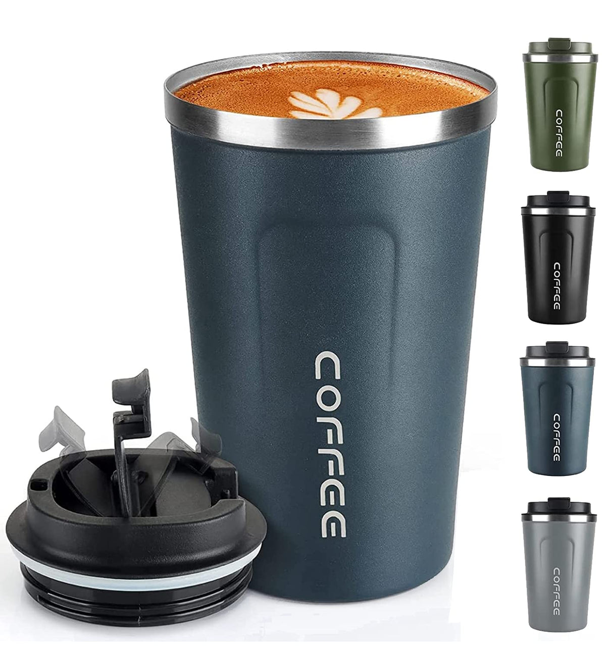 Taza termica RNGODO para viaje con doble pared mantiene caliente por horas.