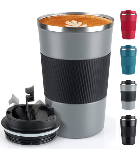 RNGODO Taza de Viaje con tapa y sorbete para beber con una mano, sin derrames
