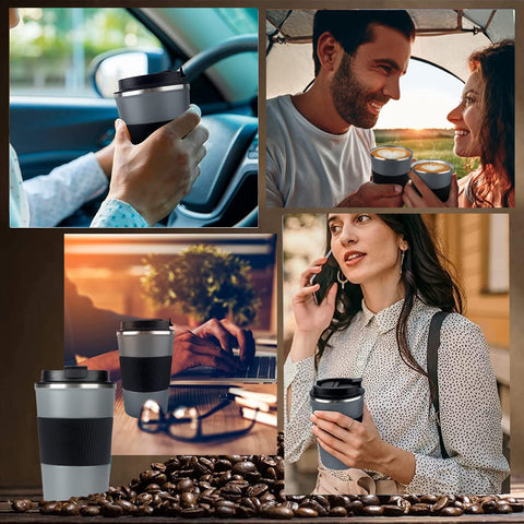 RNGODO Taza con anillo de silicona antideslizante para un agarre cómodo