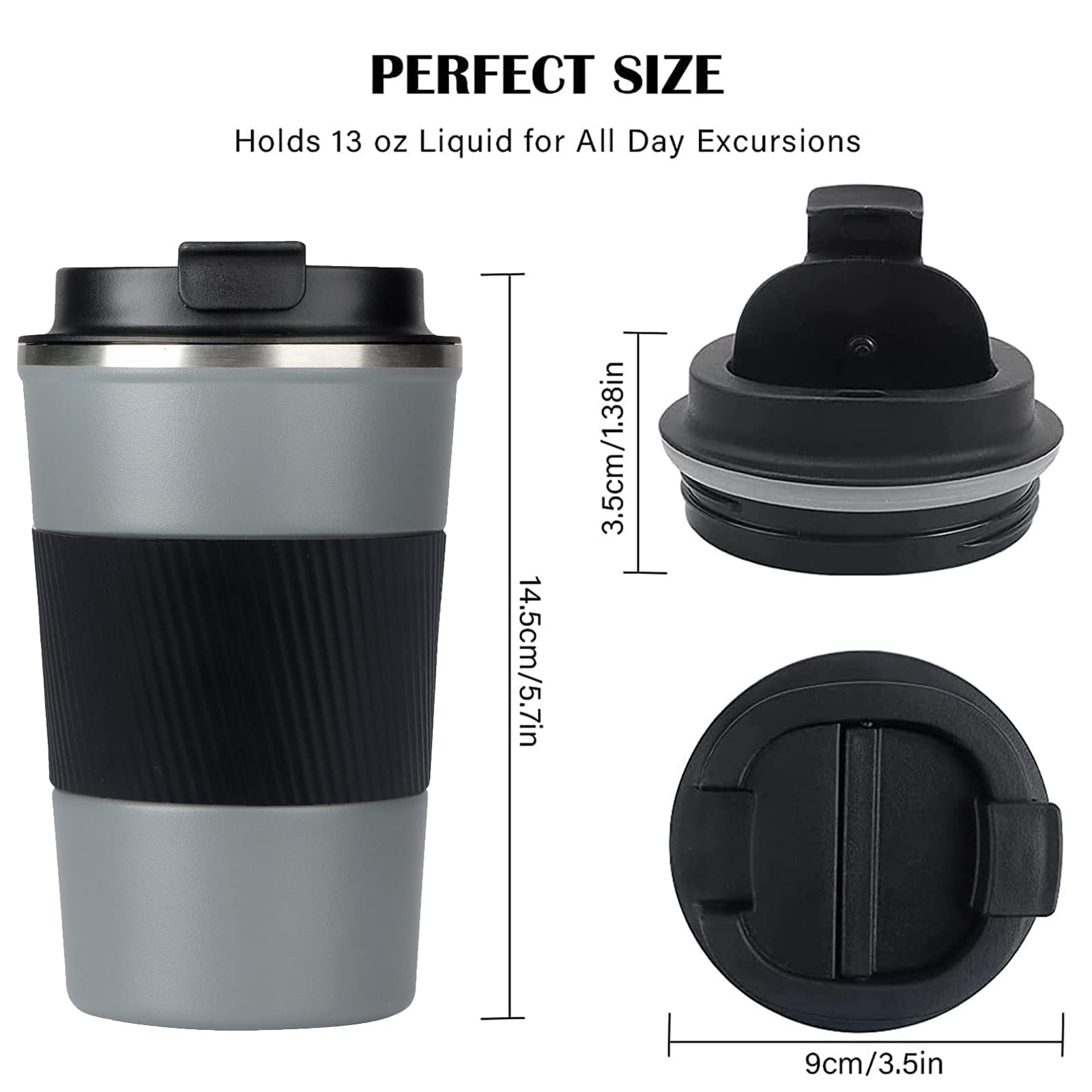 RNGODO Taza de Viaje con doble pared para mantener la temperatura