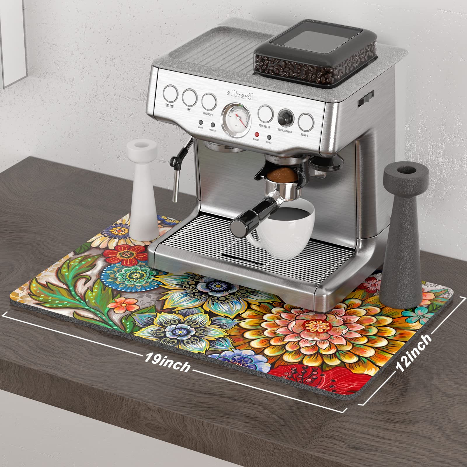 Rnivvi Alfombra Café Absorbente, ideal para derrames y limpieza rápida