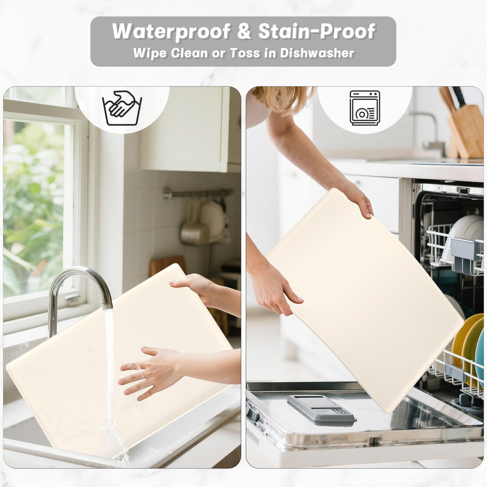 Dimensiones 12x19 pulgadas, compatible con Nespresso y DeLonghi.