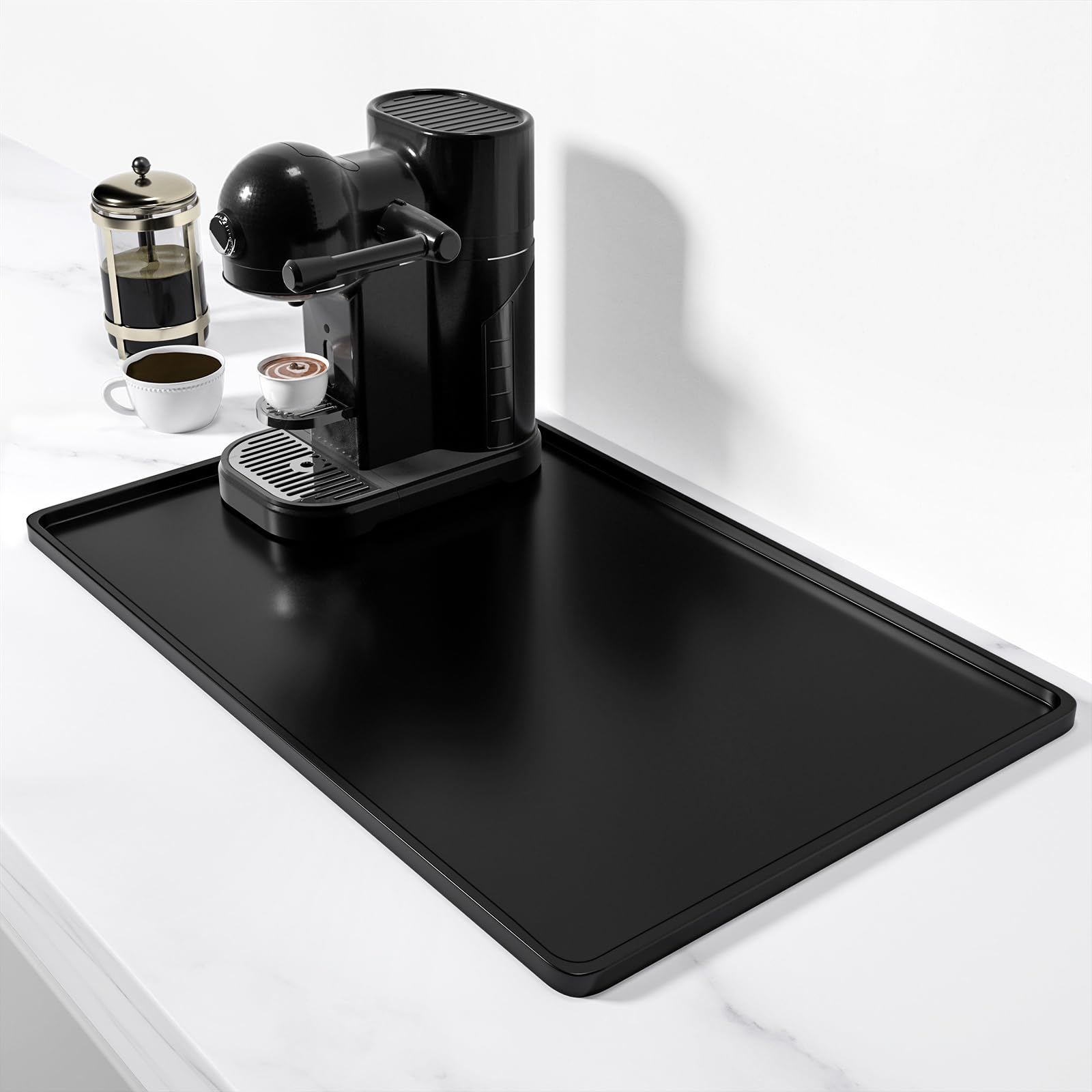 Rnivvi alfombrilla de silicona para café con borde alzado protege superficies.
