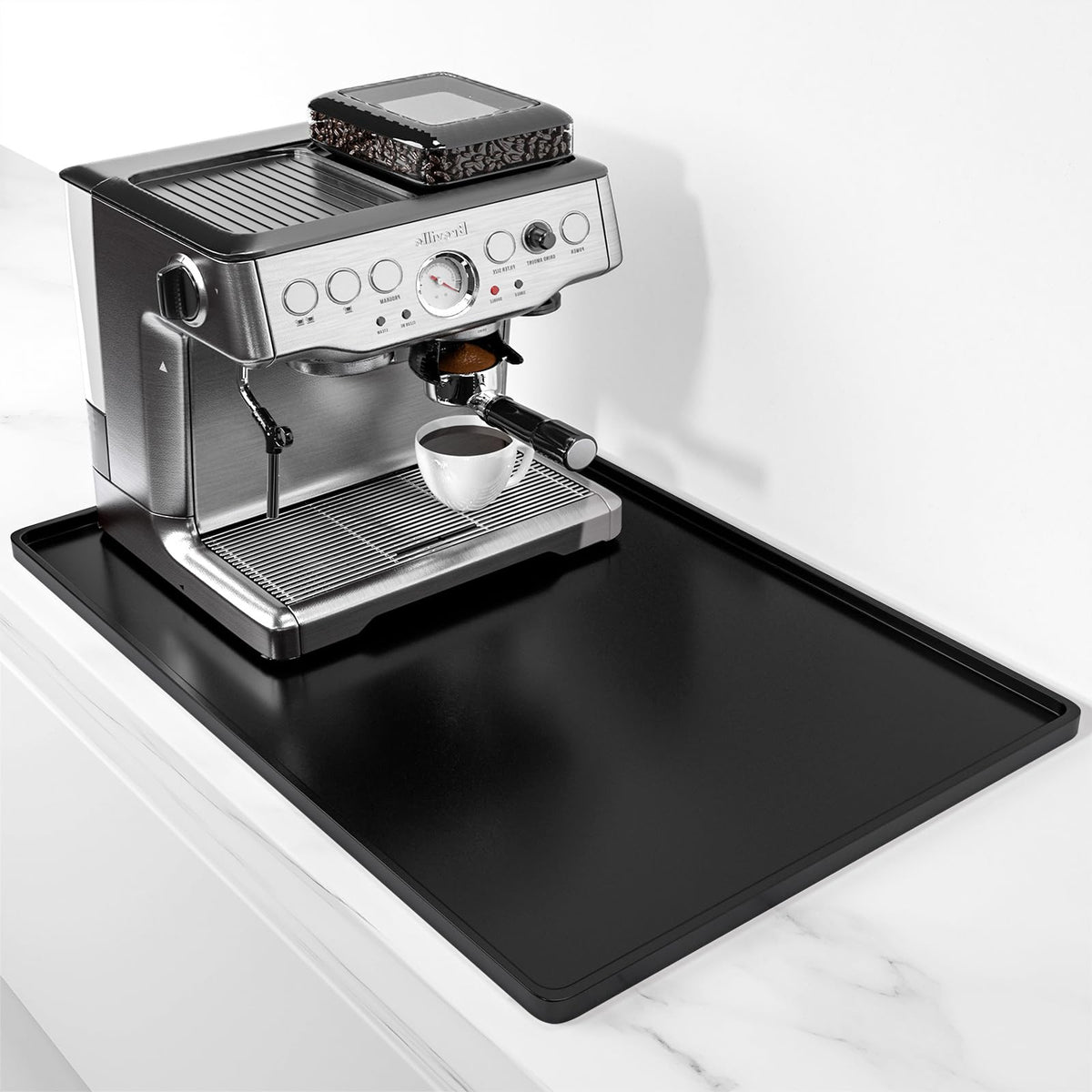 Rnivvi alfombrilla silicona para café protege encimera y organiza la estación expreso