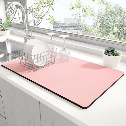 Rnivvi almohadilla secado vajilla 12x19 rosa para secar platos rápidamente.