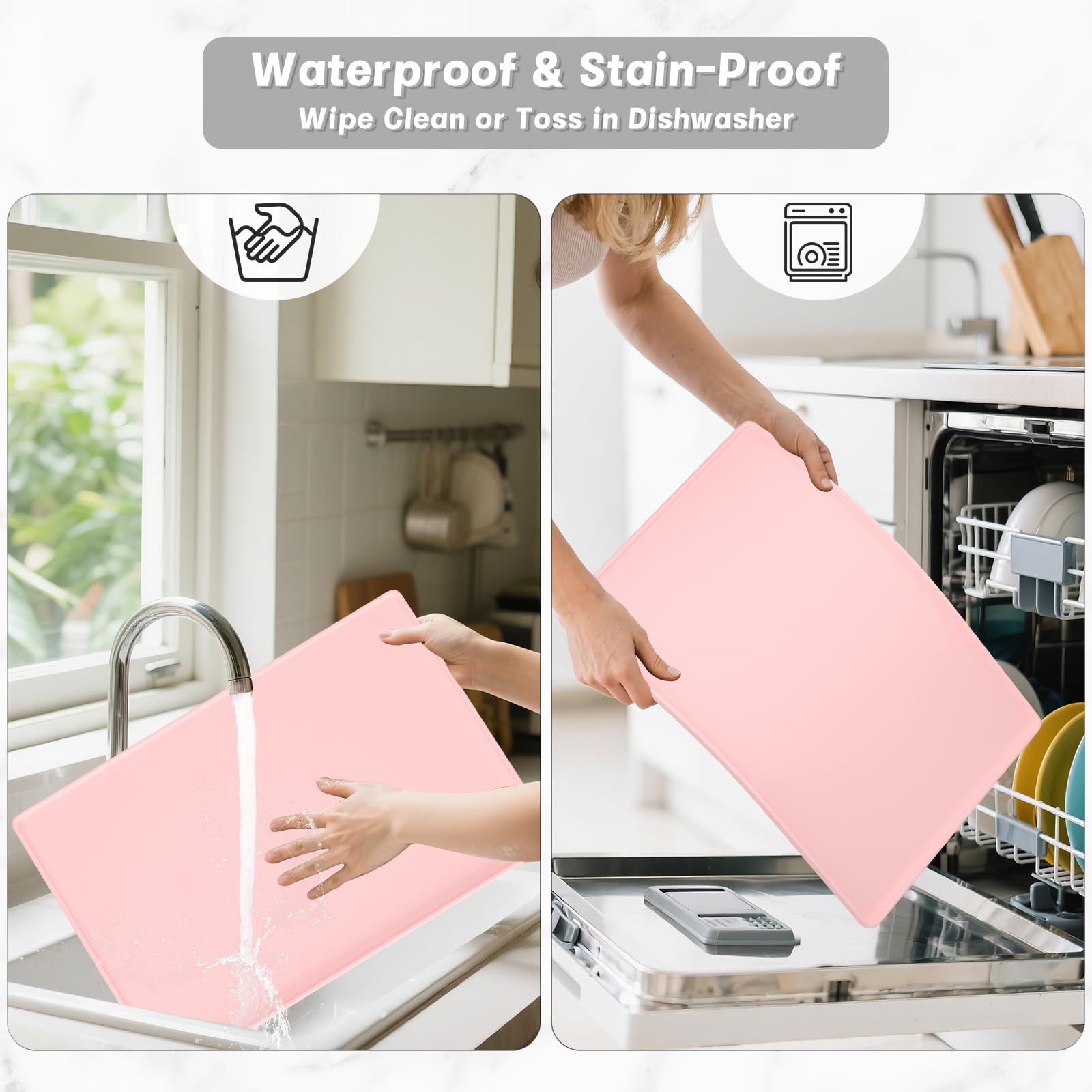 Rnivvi diseño moderno en rosa ideal para cocinas, oficinas y viajes.
