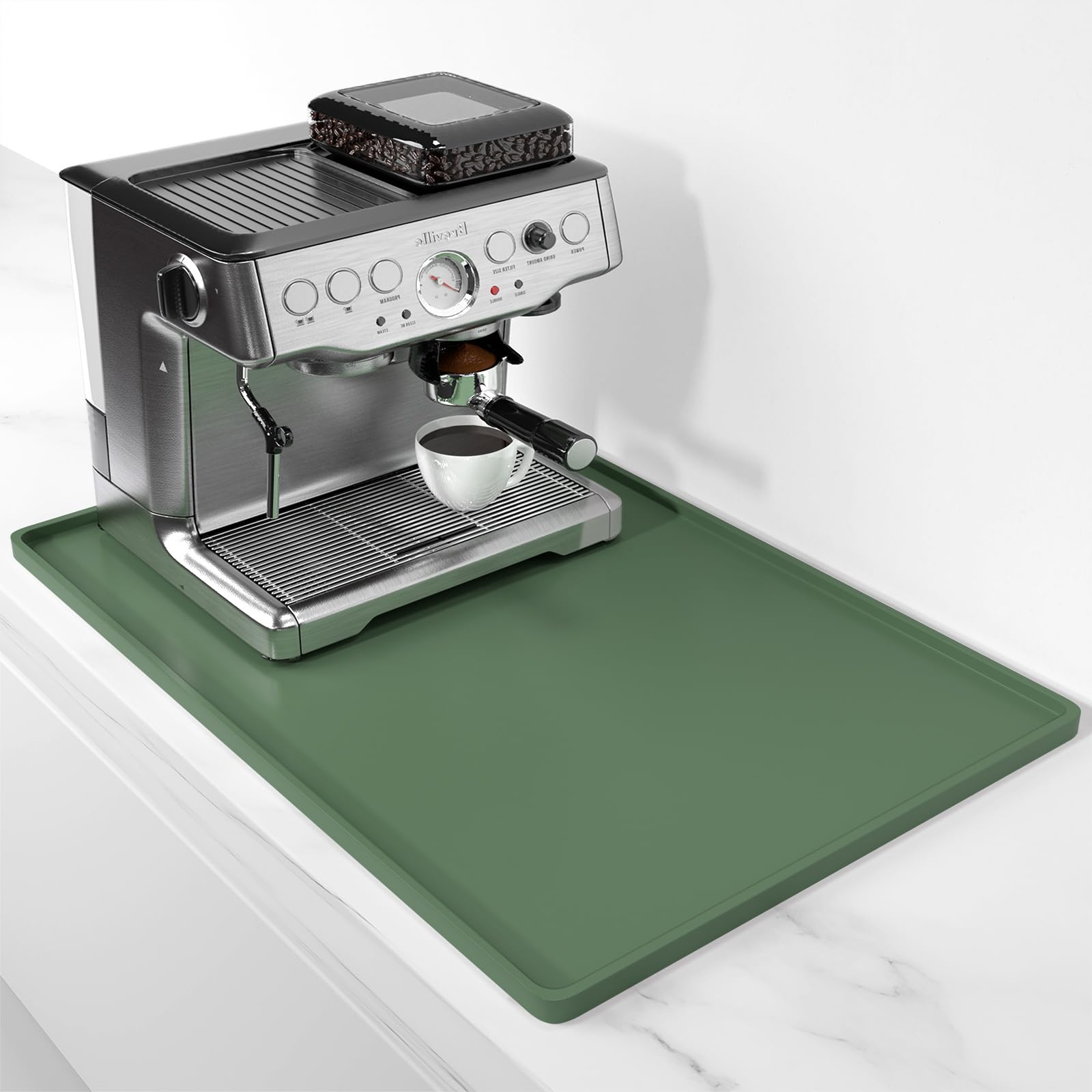 Rnivvi mat de cafe silicona 16x24 con borde alzado protege encimeras.
