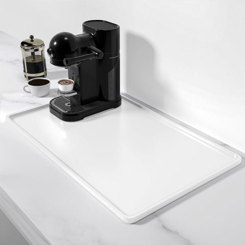 Rnivvi mat de cafe de silicona blanco 12x19, fácil de limpiar y anti manchas
