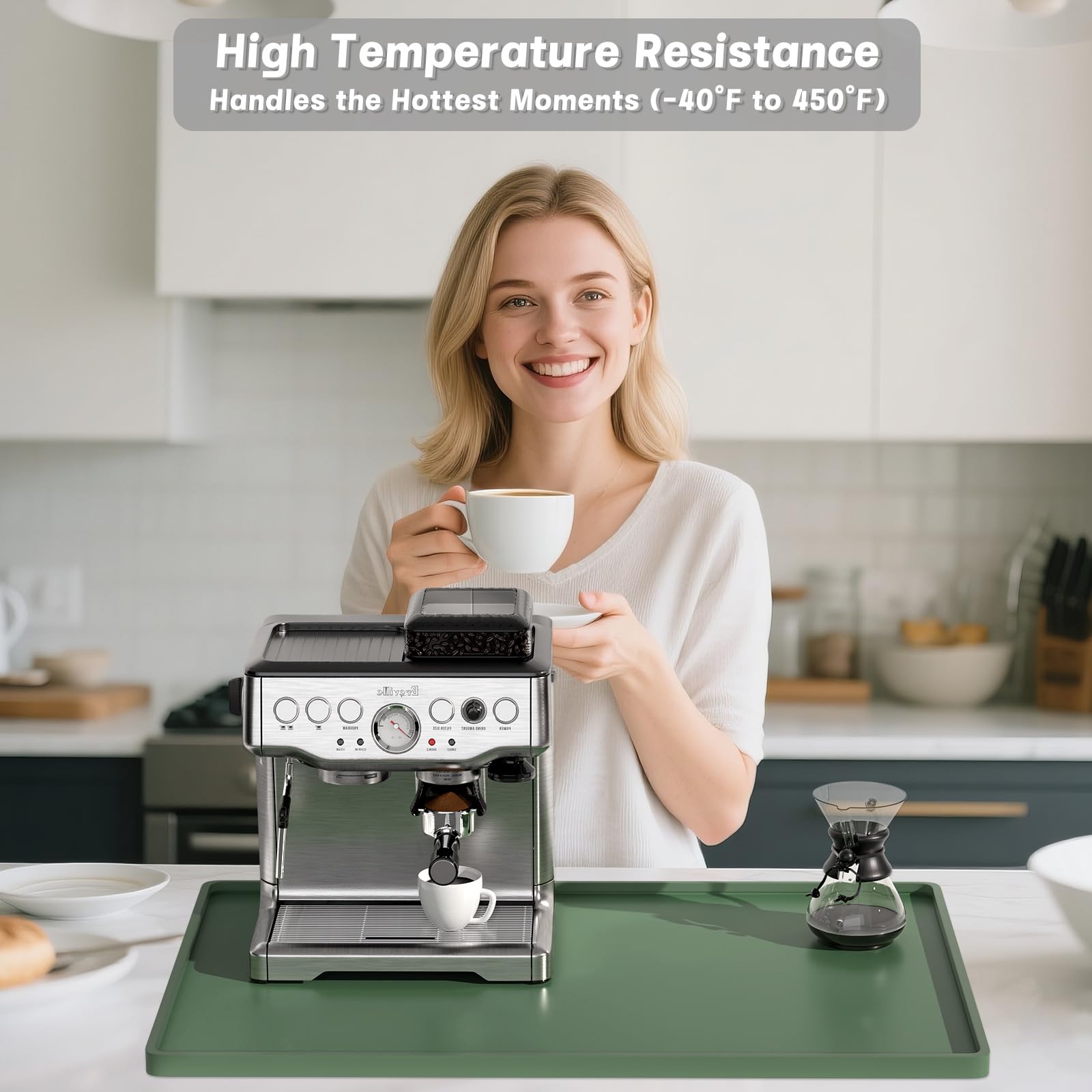 Rnivvi mat de cafe silicona antivibracion reduce ruido durante el uso.