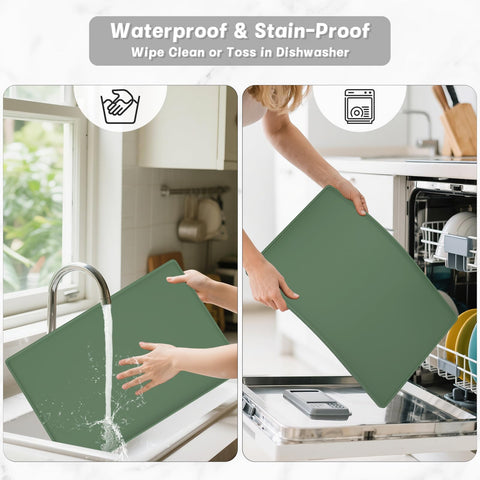 Rnivvi mat de cafe silicona verde añade estilo y orden.