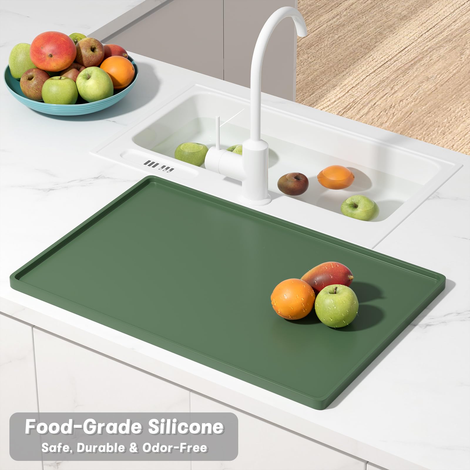 RNIVVI protector de cocina multiuso: sirve como alfombrilla, secado y base para cafetera.