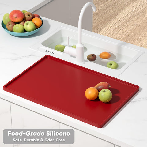 Rnivvi protectora de superficie de silicona roja para cocinas, resistente al calor.