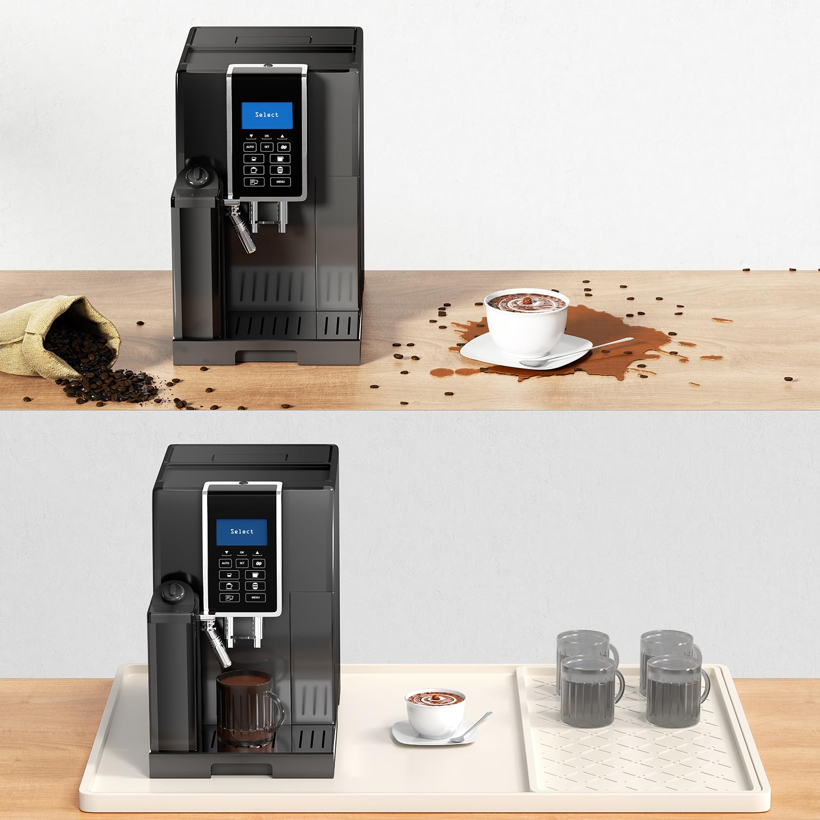 Rnivvi uso multipropósito en cocina, ideal para tazas y utensilios.