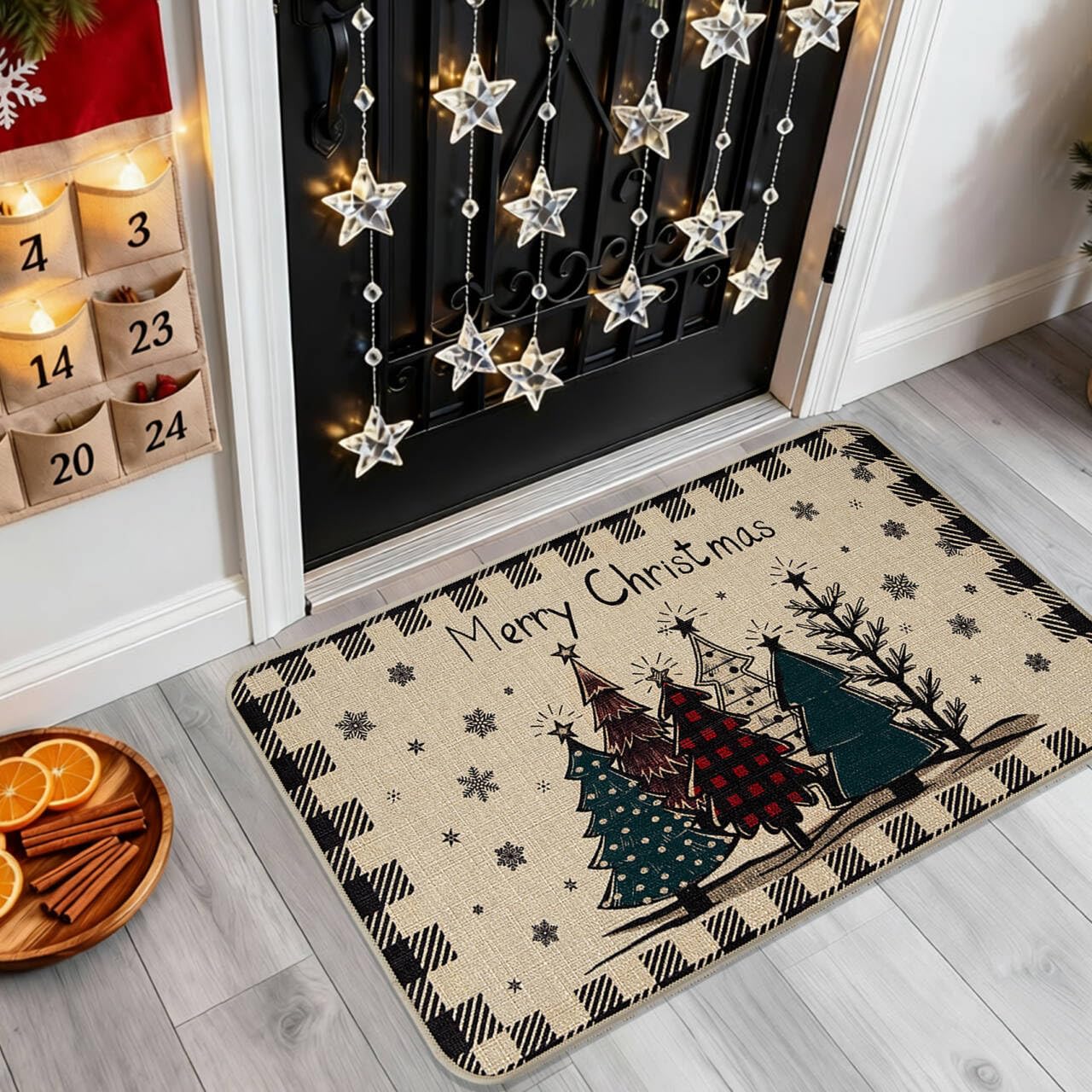 Alfombrilla cocina Roberly, patrón búfalo antideslizante para frente al fregadero.