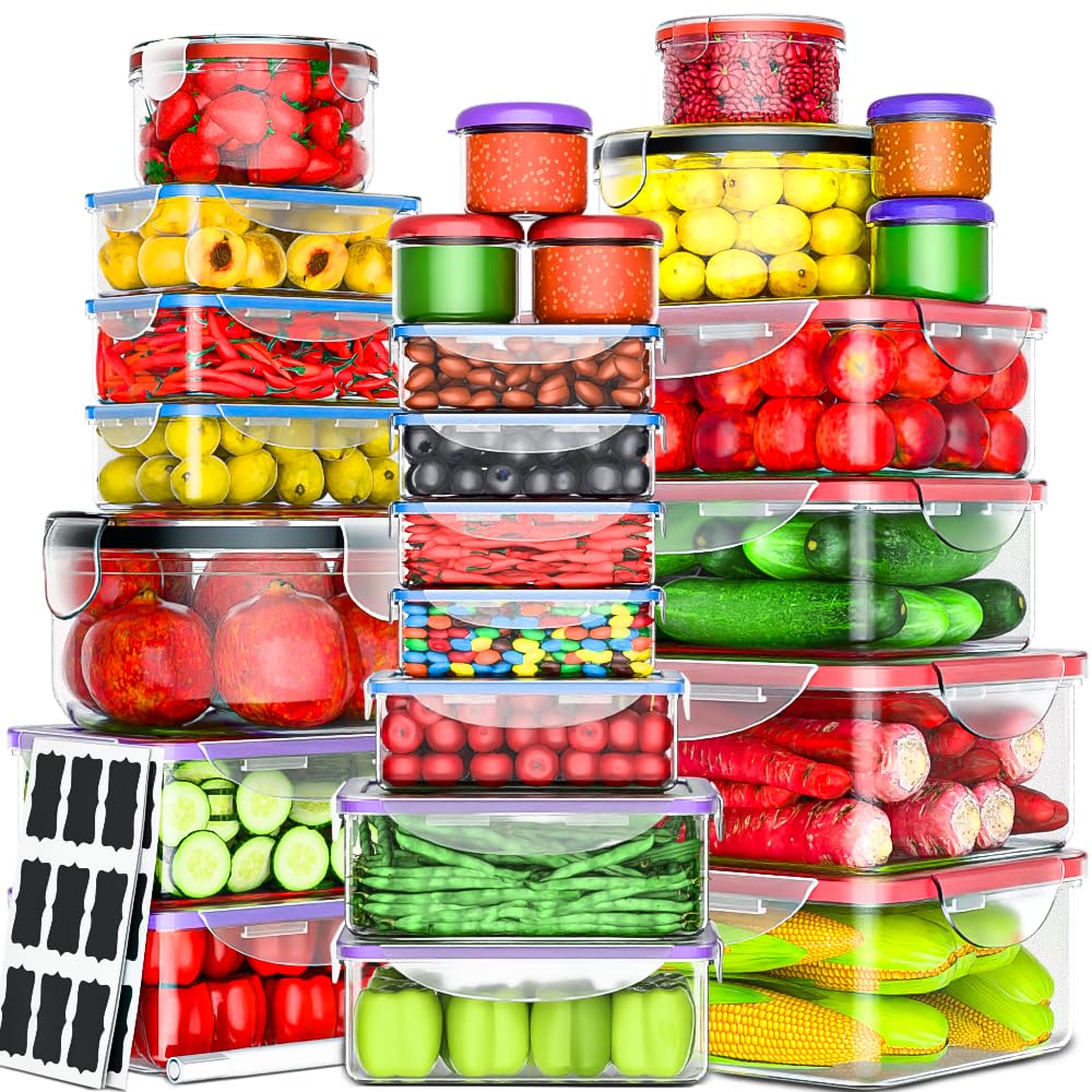 RockBerry contenedores grandes 85 onzas con tapas herméticas para conservar alimentos