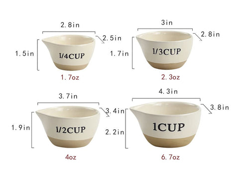 RockTrend taza medidora de leche cerámica media taza, vertido limpio para recetas rápidas.