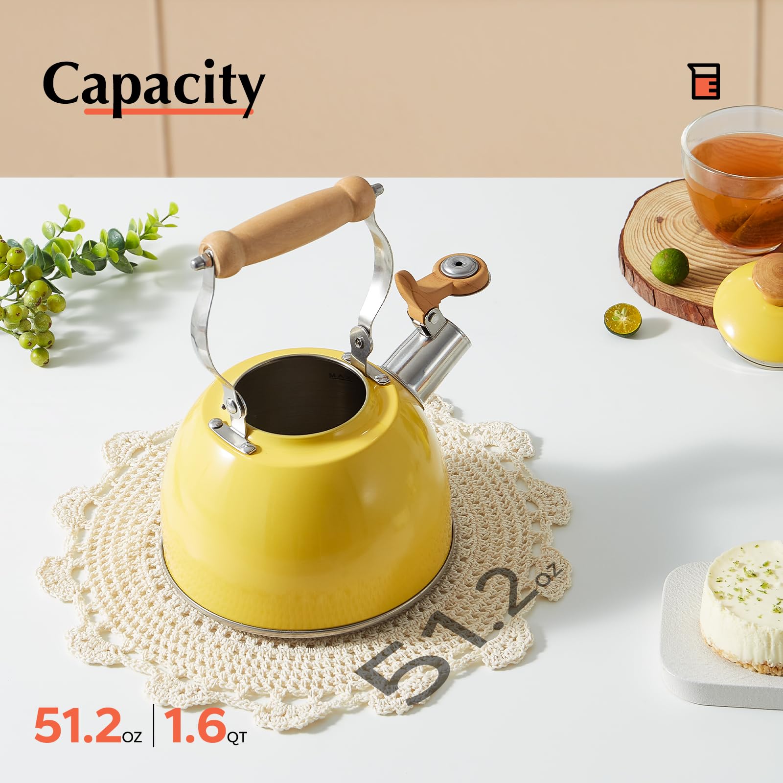Tetera ROCKURWOK de capacidad 1,5 litros para té o café
