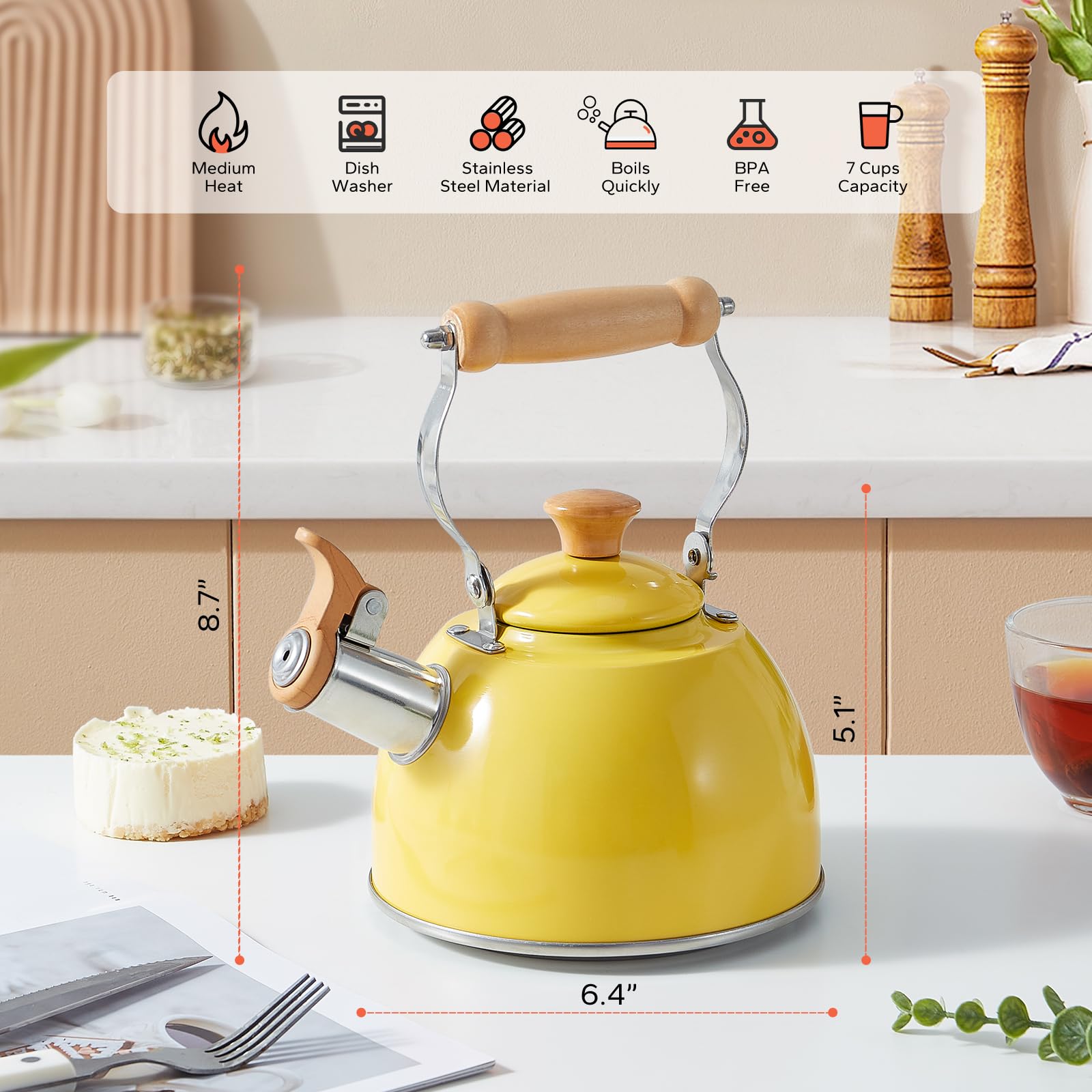 Tetera ROCKURWOK libre de teflón y BPA para una experiencia limpia