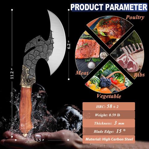 ROCOCO cuchillo vikingo con funda práctica para transporte seguro