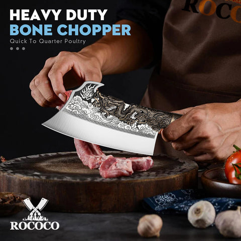 ROCOCO hoja dragon grabado: diseño distintivo que añade estilo y orgullo al cuchillo.