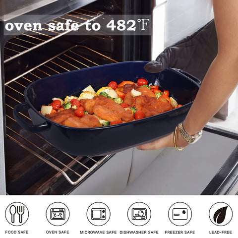 Roeveca, bandeja rectangular-horno-microondas-azul, apta para recalentar y cocinar de forma práctica.