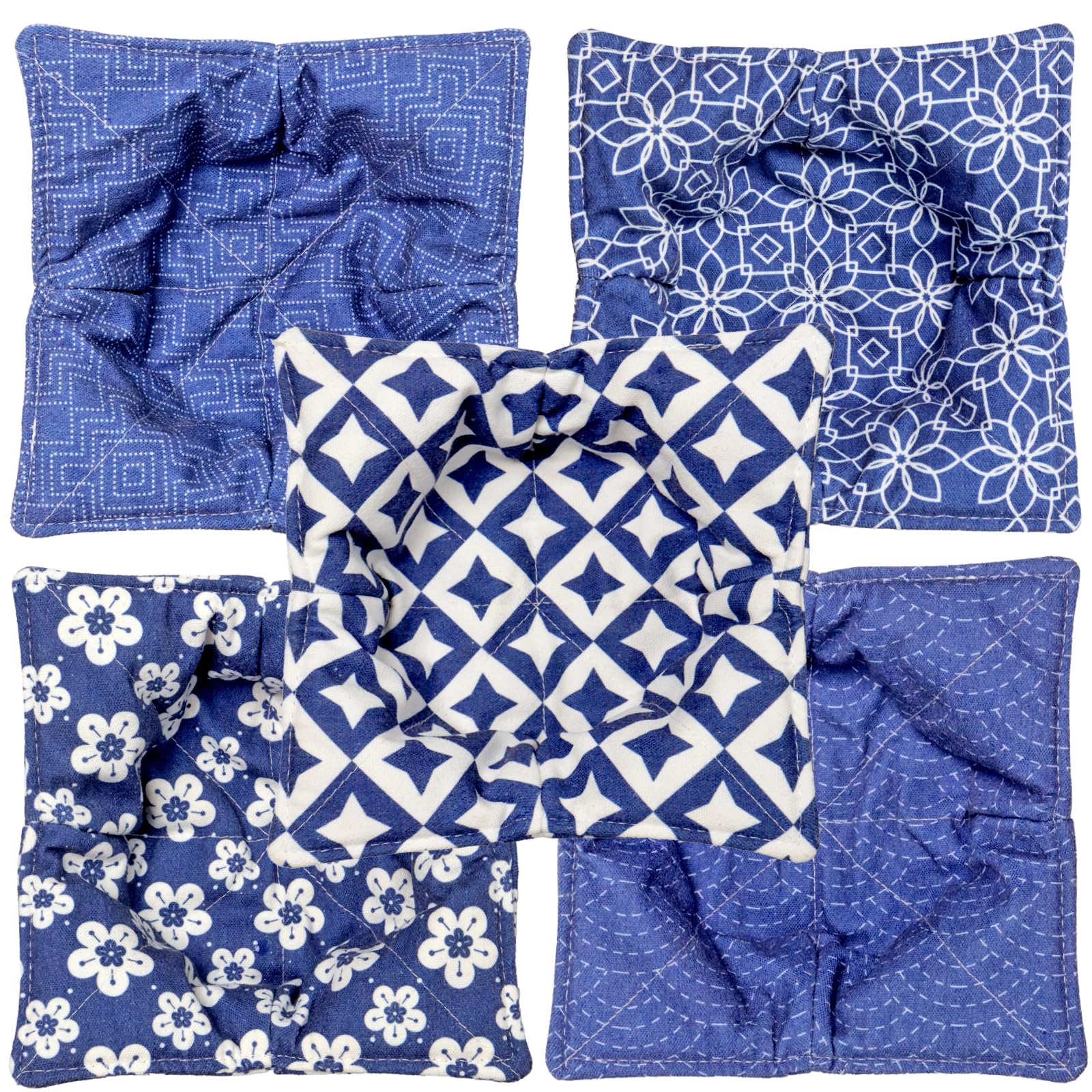 ROGITU diseños variados azul, perfecto para servir tazones con estilo