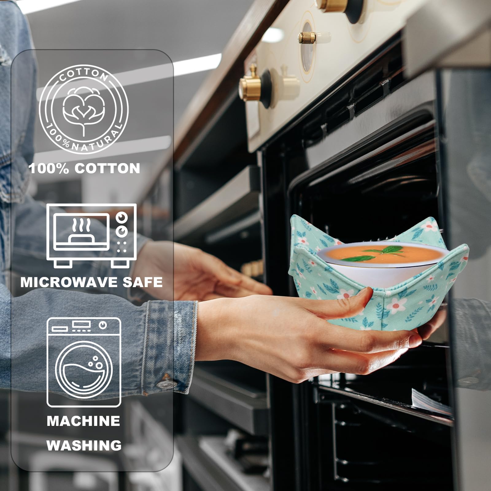ROGITU funda cuenco microondas flexible, también funciona como salvamanteles para servir