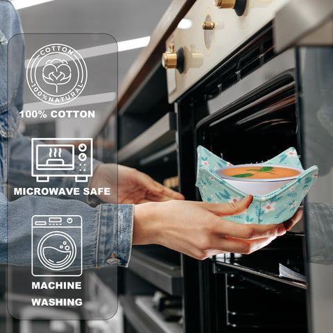 ROGITU funda cuenco microondas flexible, también funciona como salvamanteles para servir