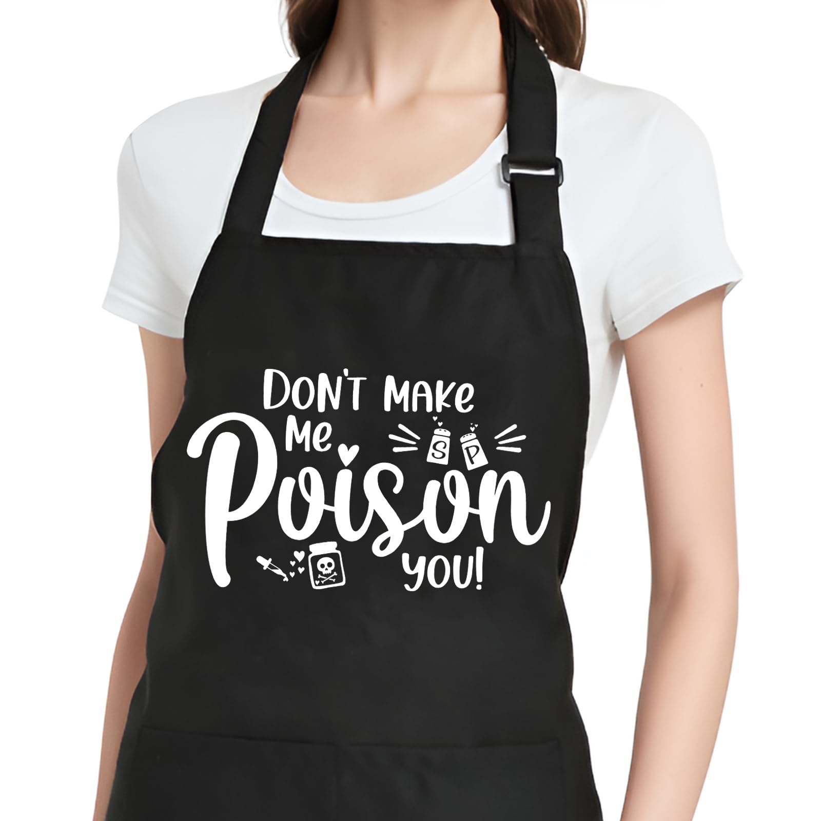 Delantal Rokasreke para mujer con bolsillos divertidos, ideal para cocinar con estilo.