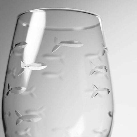 Rolf Glass Escuela de Peces, vaso grabado, toque distintivo para regalos.